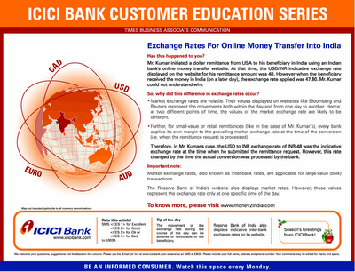 icici bank india currency rates